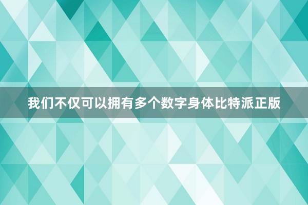 我们不仅可以拥有多个数字身体比特派正版