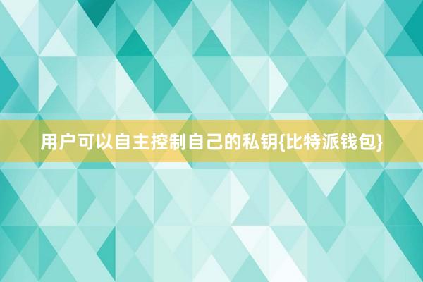 用户可以自主控制自己的私钥{比特派钱包}