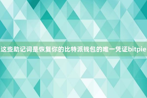 这些助记词是恢复你的比特派钱包的唯一凭证bitpie