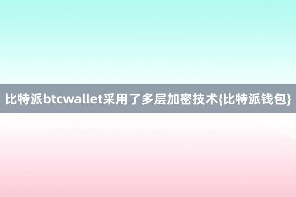 比特派btcwallet采用了多层加密技术{比特派钱包}