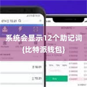 系统会显示12个助记词{比特派钱包}