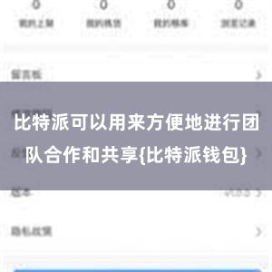 比特派可以用来方便地进行团队合作和共享{比特派钱包}